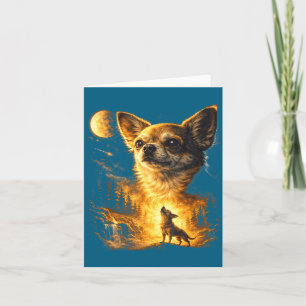 Chihuahua huilt naar de maan vintage grappig kaart
