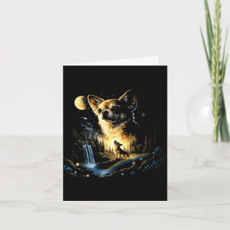 Chihuahua huilt naar de maan vintage grappig kaart