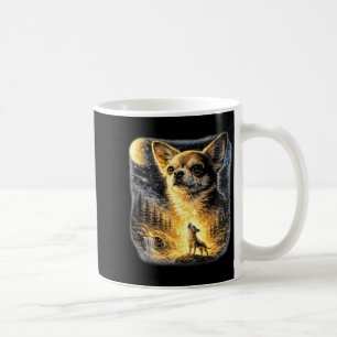 Chihuahua huilt naar de maan vintage grappig koffiemok