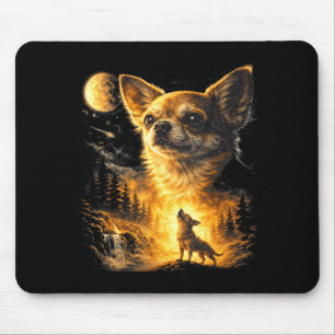 Chihuahua huilt naar de maan vintage grappig muismat