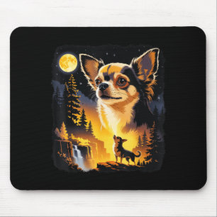 Chihuahua huilt naar de maan vintage grappige Chih Muismat