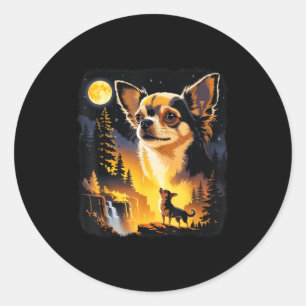 Chihuahua huilt naar de maan vintage grappige Chih Ronde Sticker