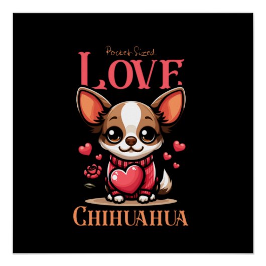 chihuahua huisdier hond liefde perfect poster (Voorkant)