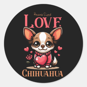 chihuahua huisdier hond liefde ronde sticker