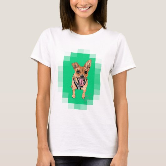 Chihuahua. Huisdier Portretten T-shirt (Voorkant)