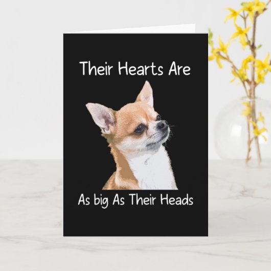 Chihuahua Hun hart is net zo groot als hun hoofden Kaart (Gele Bloem)