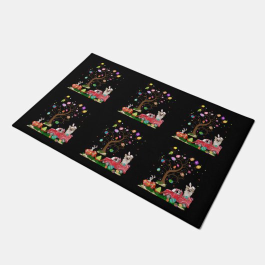 Chihuahua Hunt Egg Tree Vrachtdag Deurmat (Schuin)