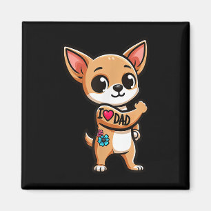 Chihuahua I Love Dad Funny Dog Tattoo _1 Magneet