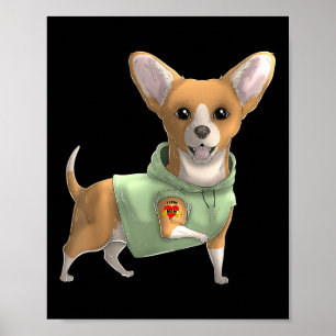 Chihuahua I Love mama Tattoo Dog Shirt Funny Moede Poster