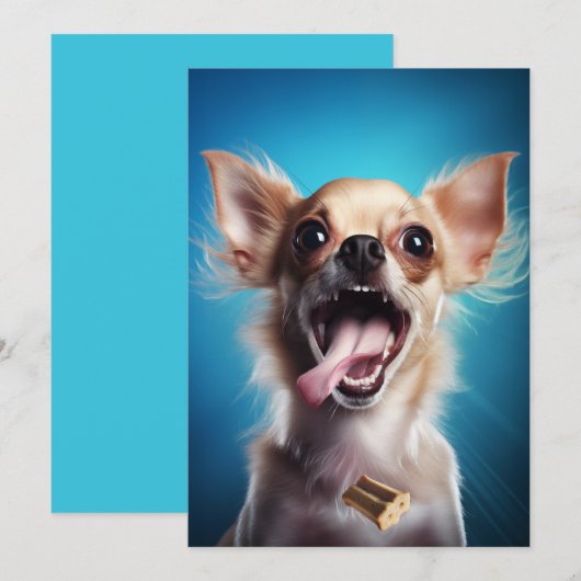 Chihuahua in actie kaart (Voorkant / Achterkant)