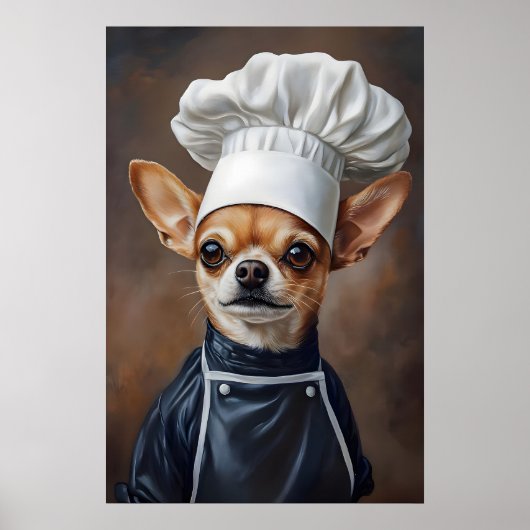 Chihuahua In Chefs Hat Poster, Pet Poster (Voorkant)