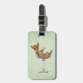 Chihuahua in Cocktail Glass Bagagelabel (Voorkant verticaal)