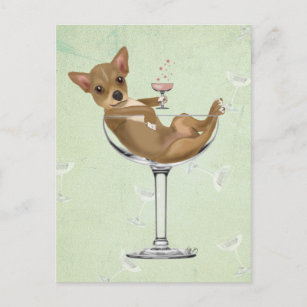 Chihuahua in Cocktail Glass Briefkaart