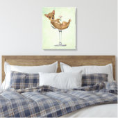 Chihuahua in Cocktail Glass Canvas Afdruk (Insitu (Slaapkamer))