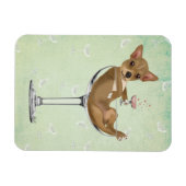 Chihuahua in Cocktail Glass Magneet (Horizontaal)