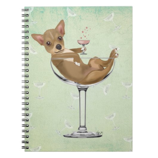 Chihuahua in Cocktail Glass Notitieboek (Voorkant)