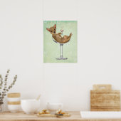 Chihuahua in Cocktail Glass Poster (Keuken)