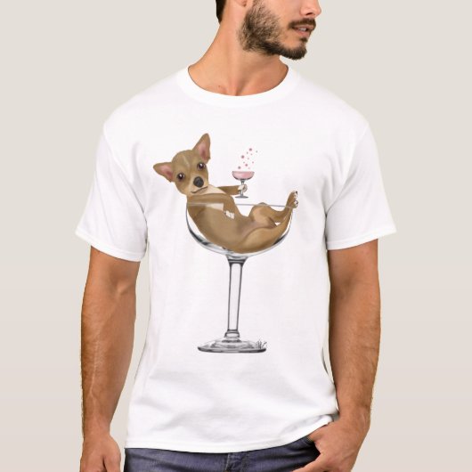 Chihuahua in Cocktail Glass T-shirt (Voorkant)