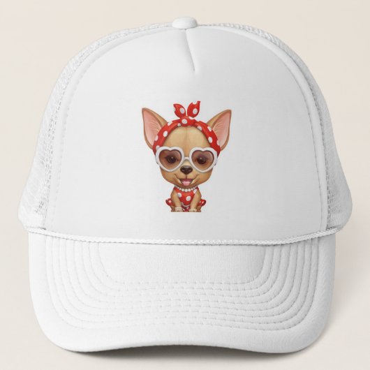 Chihuahua in de Guise of a Retro Beauty Trucker Pet (Voorkant)