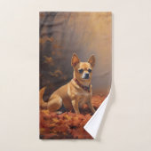 Chihuahua in de herfst laat Herfst inspireren Bad Handdoek (Handdoek)