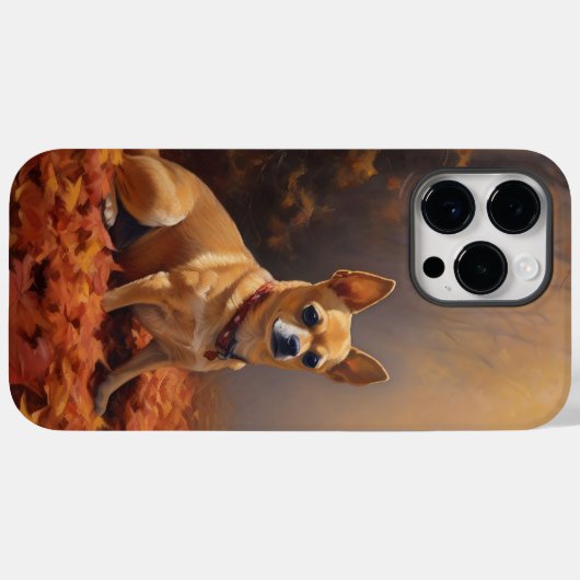 Chihuahua in de herfst laat Herfst inspireren Case-Mate iPhone Case (Achterkant (horizontaal))