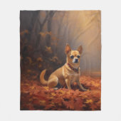 Chihuahua in de herfst laat Herfst inspireren Fleece Deken (Voorkant)