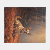 Chihuahua in de herfst laat Herfst inspireren Fleece Deken (Voorkant (Horizontaal))