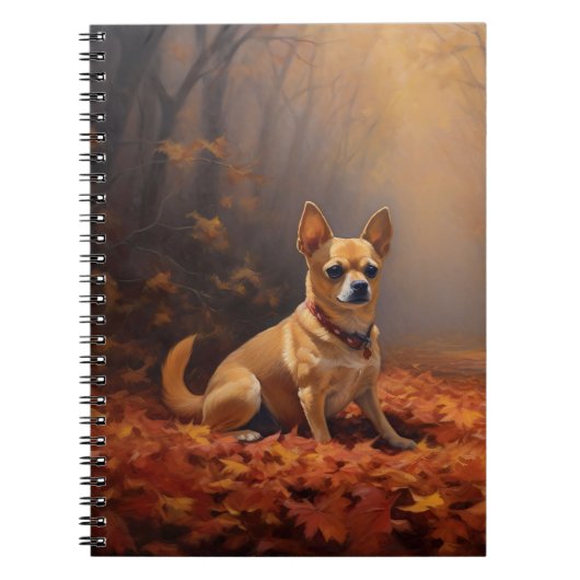 Chihuahua in de herfst laat Herfst inspireren Notitieboek (Voorkant)