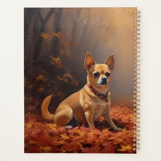 Chihuahua in de herfst laat Herfst inspireren Planner (Achterkant)