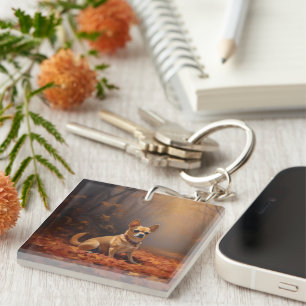 Chihuahua in de herfst laat Herfst inspireren Sleutelhanger