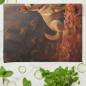 Chihuahua in de herfst laat Herfst inspireren Theedoek (Gevouwen)