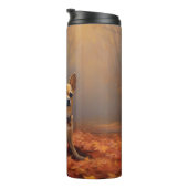 Chihuahua in de herfst laat Herfst inspireren Thermosbeker (Geroteerd rechts)