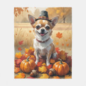 Chihuahua in de herfst verlaat Thanksgiving kunst Fleece Deken (Voorkant)