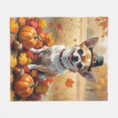Chihuahua in de herfst verlaat Thanksgiving kunst Fleece Deken (Voorkant (Horizontaal))