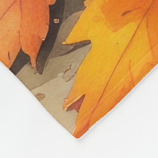 Chihuahua in de herfst verlaat Thanksgiving kunst Fleece Deken (Hoek)