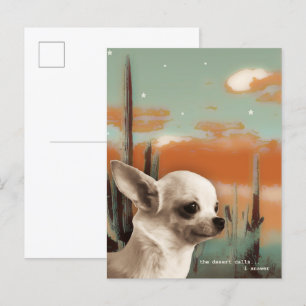 Chihuahua in de woestijn briefkaart
