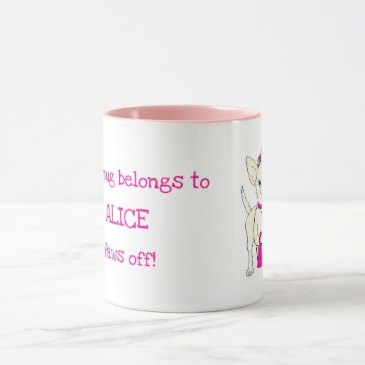 Chihuahua in een gepersonaliseerde snuffel mok (Midden)