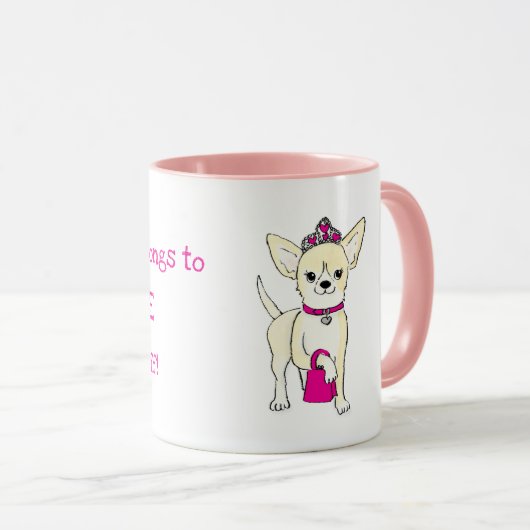 Chihuahua in een gepersonaliseerde snuffel mok (Voorkant rechts)