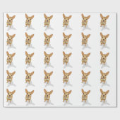 Chihuahua in een kom op een witte achtergrond cadeaupapier (Vlak)