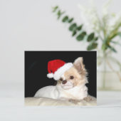 Chihuahua in een Santa Hat Feestdagenkaart (Staand voorkant)