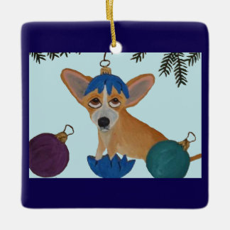 Chihuahua in gebroken kerstornament keramisch ornament