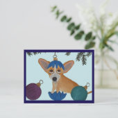 Chihuahua in gebroken kerstversiering briefkaart (Staand voorkant)