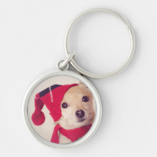 Chihuahua in het Pet van de winter Sleutelhanger
