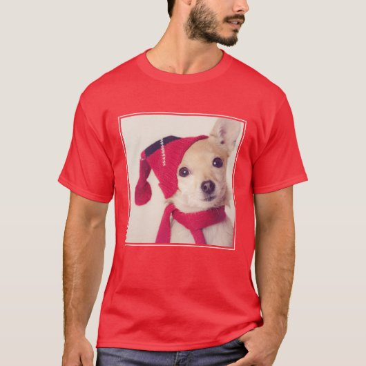 Chihuahua in het Pet van de winter T-shirt (Voorkant)