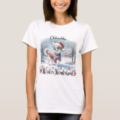 Chihuahua in het winterwonderland t-shirt (Voorkant)