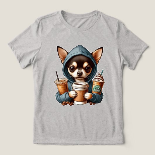 Chihuahua in Hooded Sweatshirt met Koffie (Design voorkant)