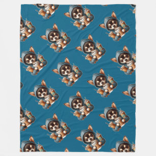 Chihuahua in Hooded Sweatshirt met Koffie Fleece Deken