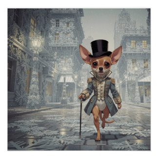 Chihuahua in Parijs rondslenterend Perfect Poster