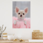 Chihuahua in roze poster (Keuken)