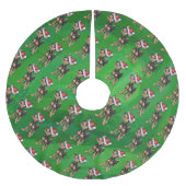 Chihuahua in Santa Hat Pattern on Green Kerstboom Rok (Voorkant)